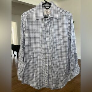 Jos. A. Bank Blue and White Checkered Dress Shirt